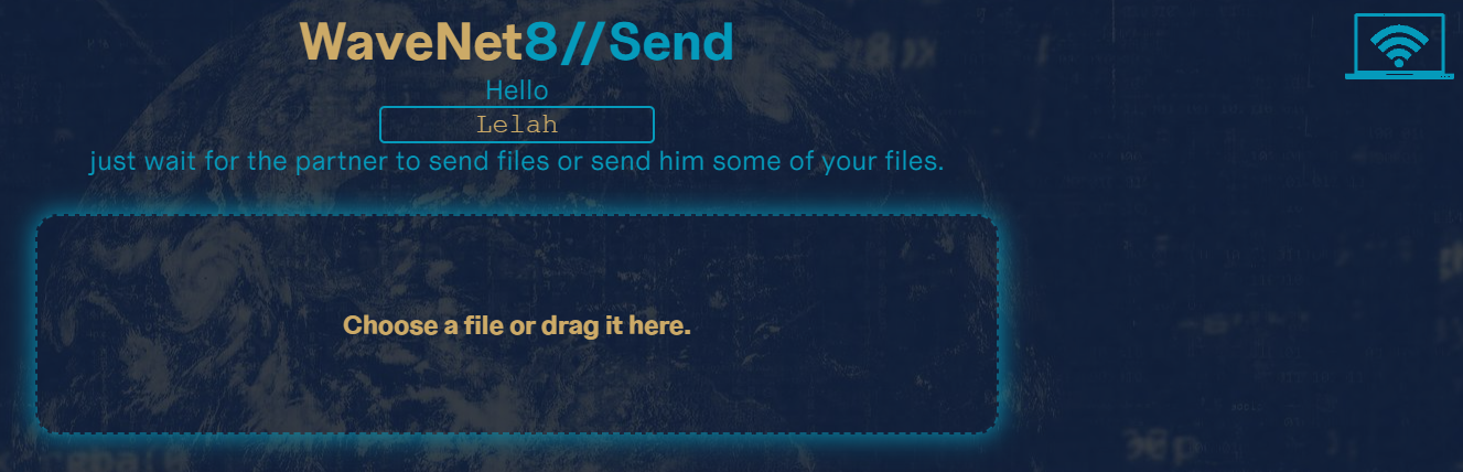 Image of the main page of Wavenet8 Send.